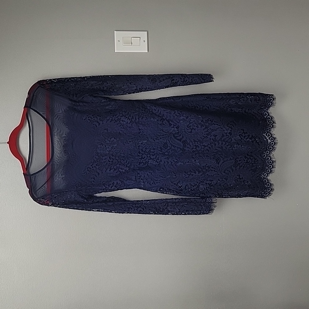 Jump blue lace long sleeve floral dress, sz 9/10; fits like a small medium